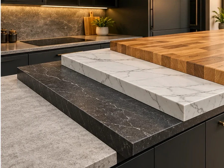 White Marble Effect Worktop