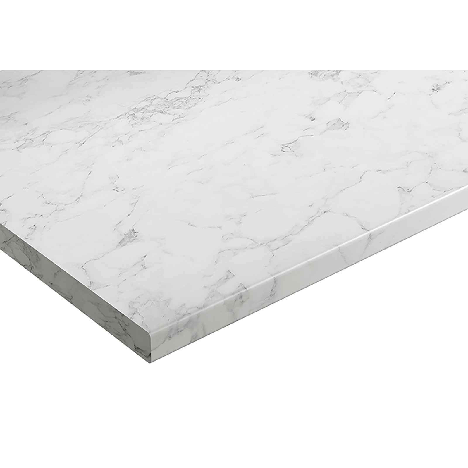Torano laminate kitchen worktop — White and grey / marble effect